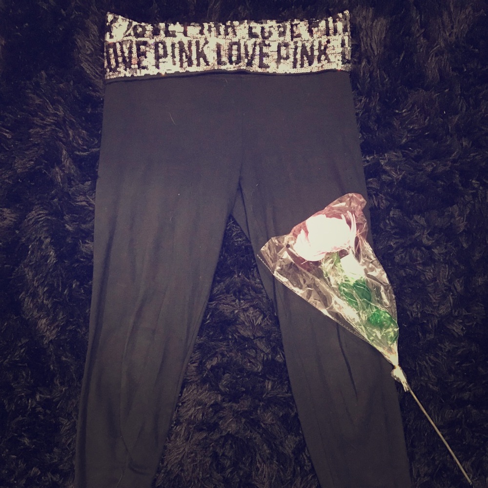 Bling love pink leggings