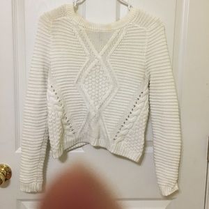 White woolen warm cozy sweater