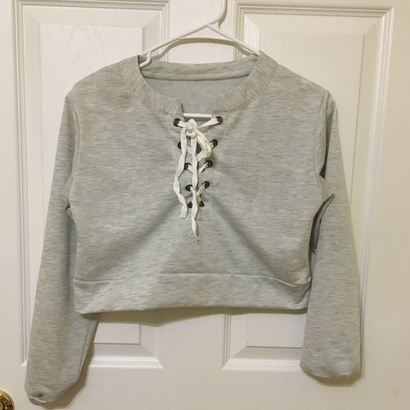 Sweaters | Cropped Shoe Lace Sweater 