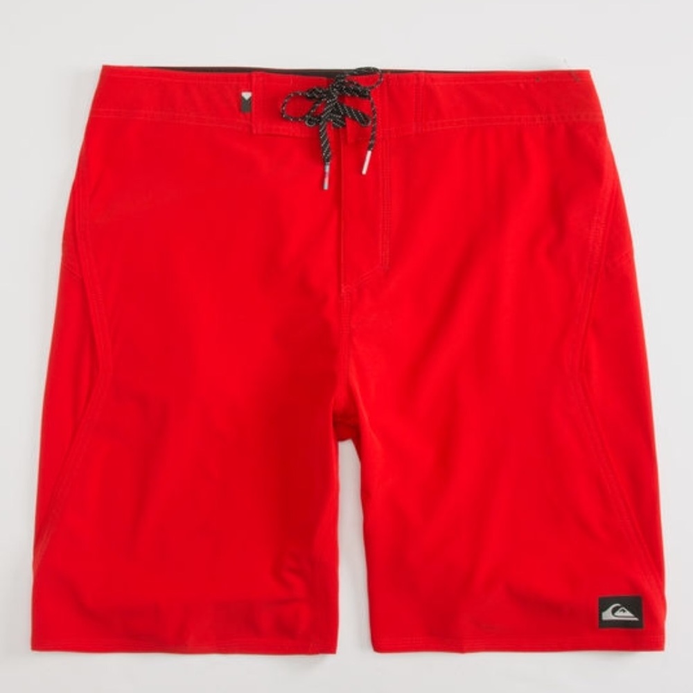 Red quicksilver board shorts!