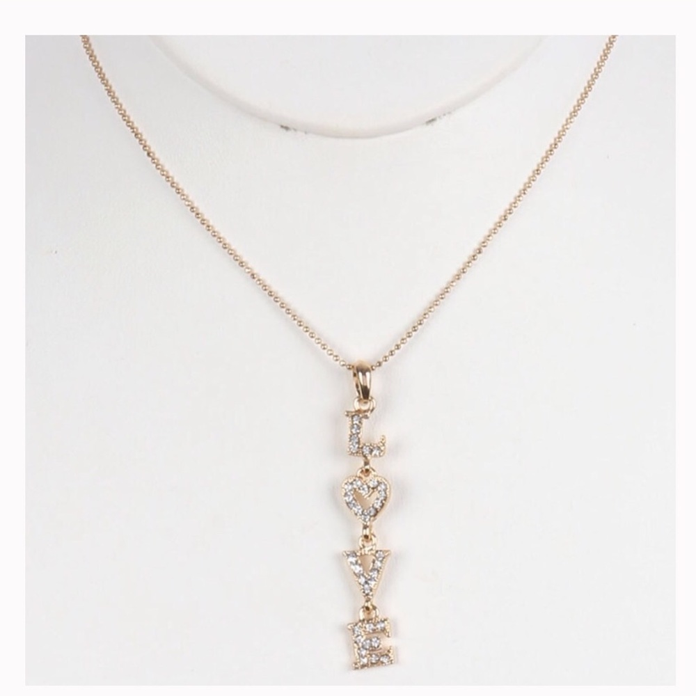 🌸sold🌸necklace w Pave crystals in the letters