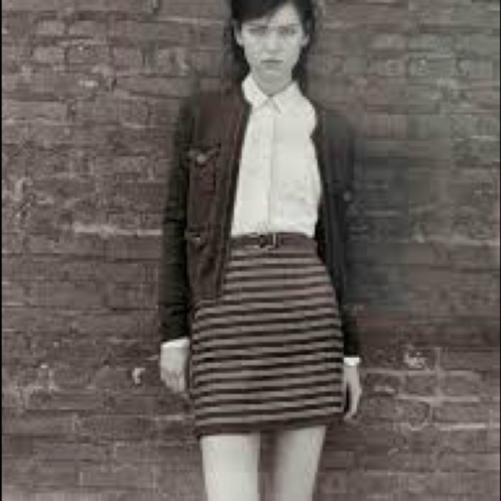 Club Monaco Tweed Skirt with Leather Trim 00