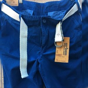 NWT Belted Blue/Urban Pipeline Flat Front Shorts