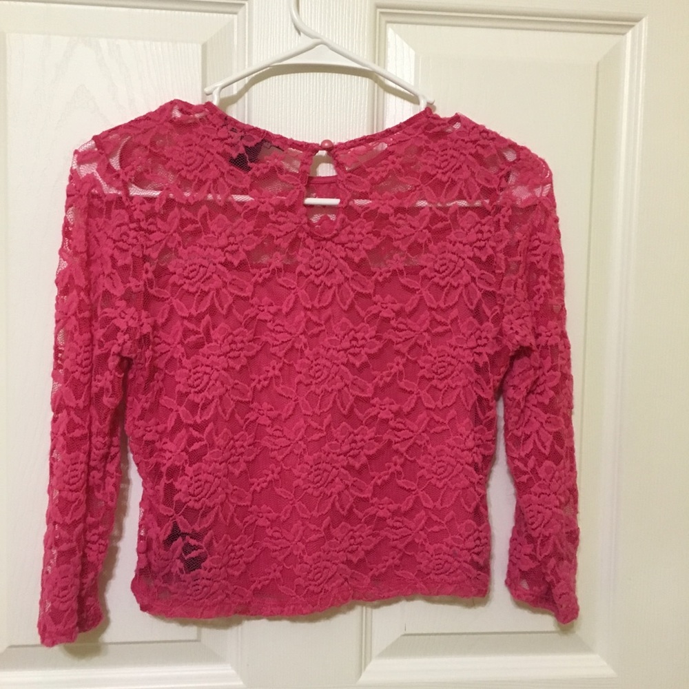 Forever 21 pink lace crop top