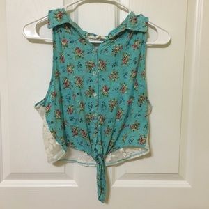 Floral full lace back crop top