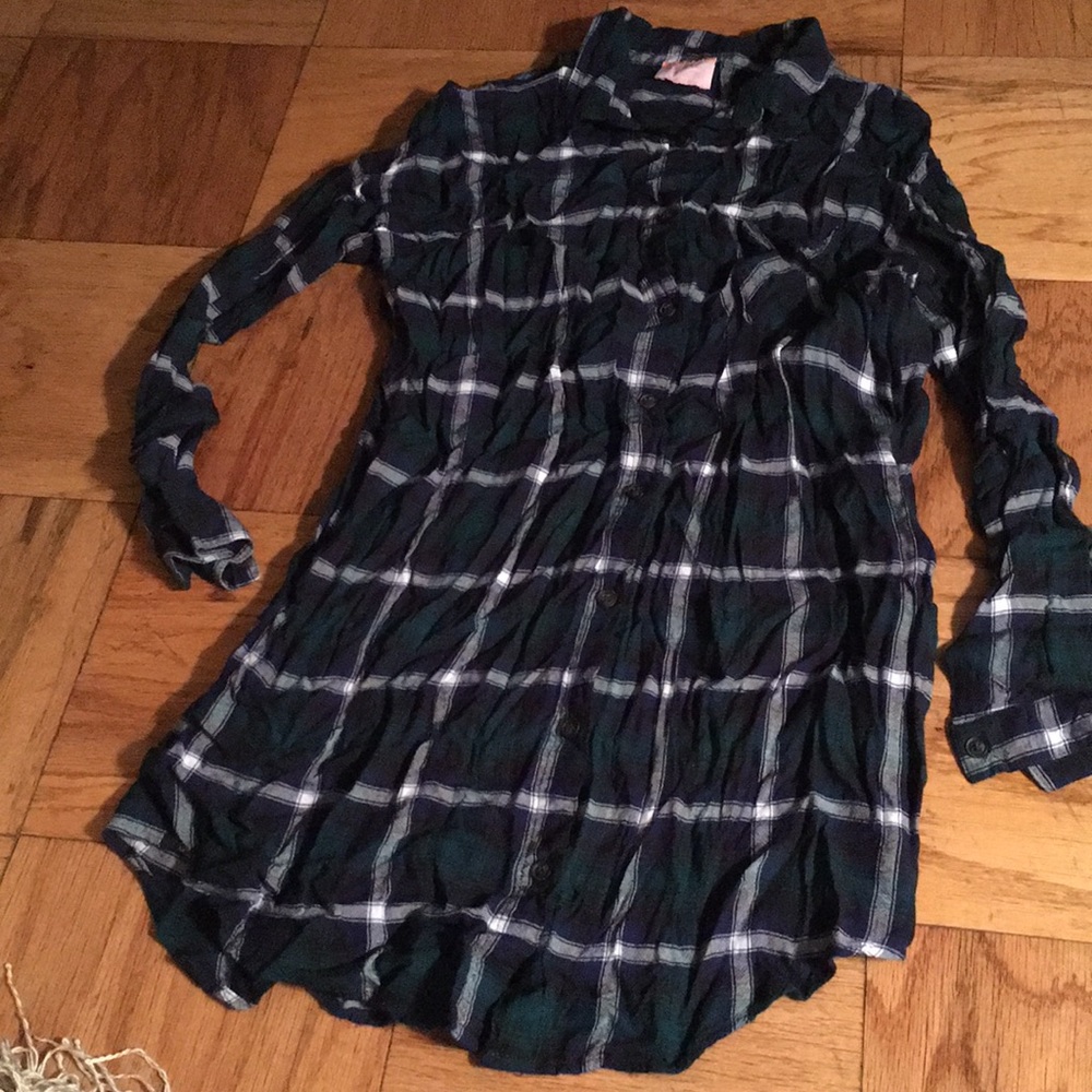 Wishful Thinking flannel tunic w/ pockets!