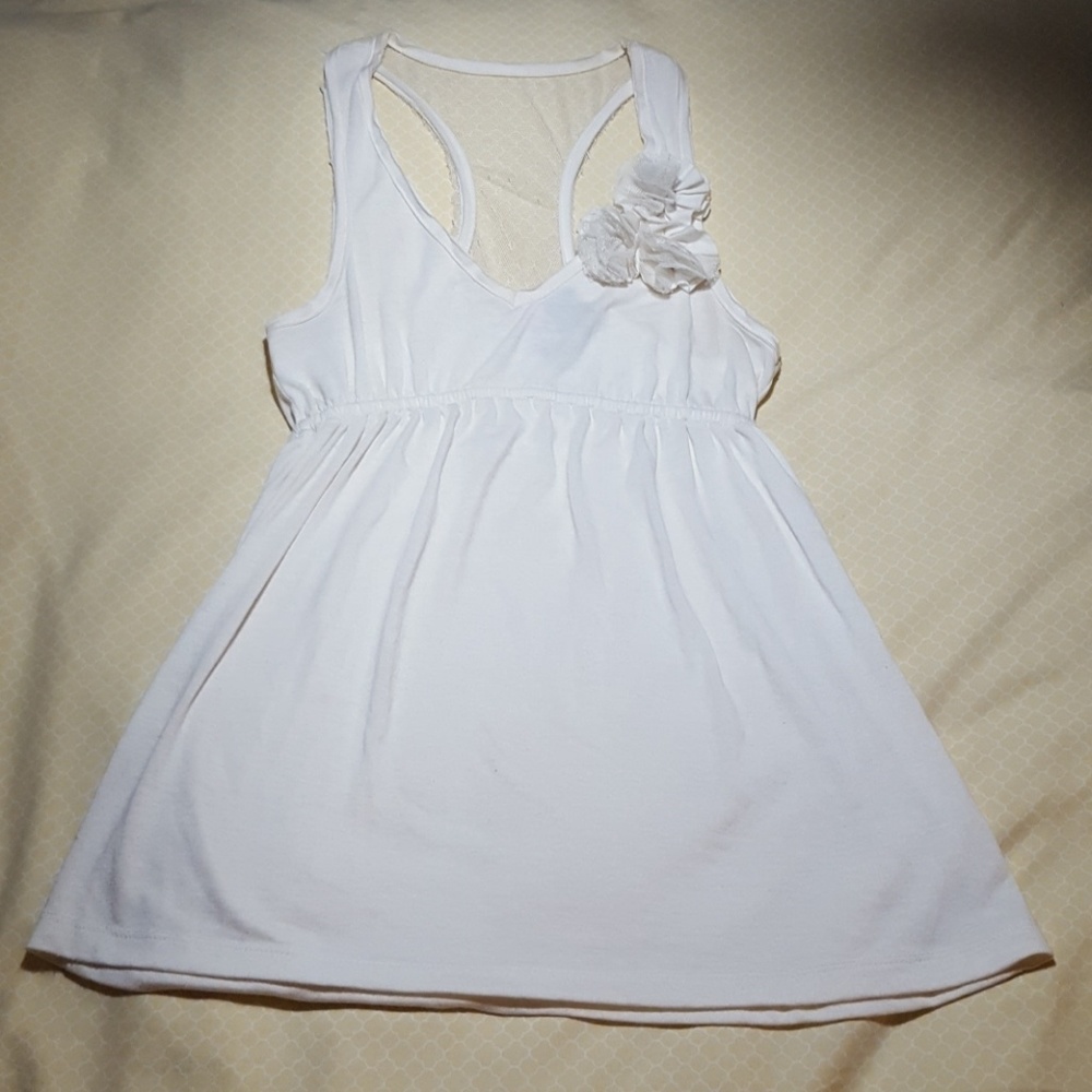 {Love on a Hangar}  Flower Applique Flowy Tank