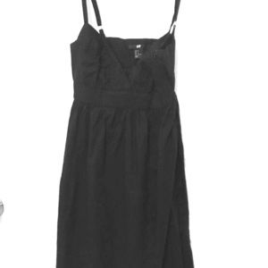 HnM Black sleeveless side chain dress