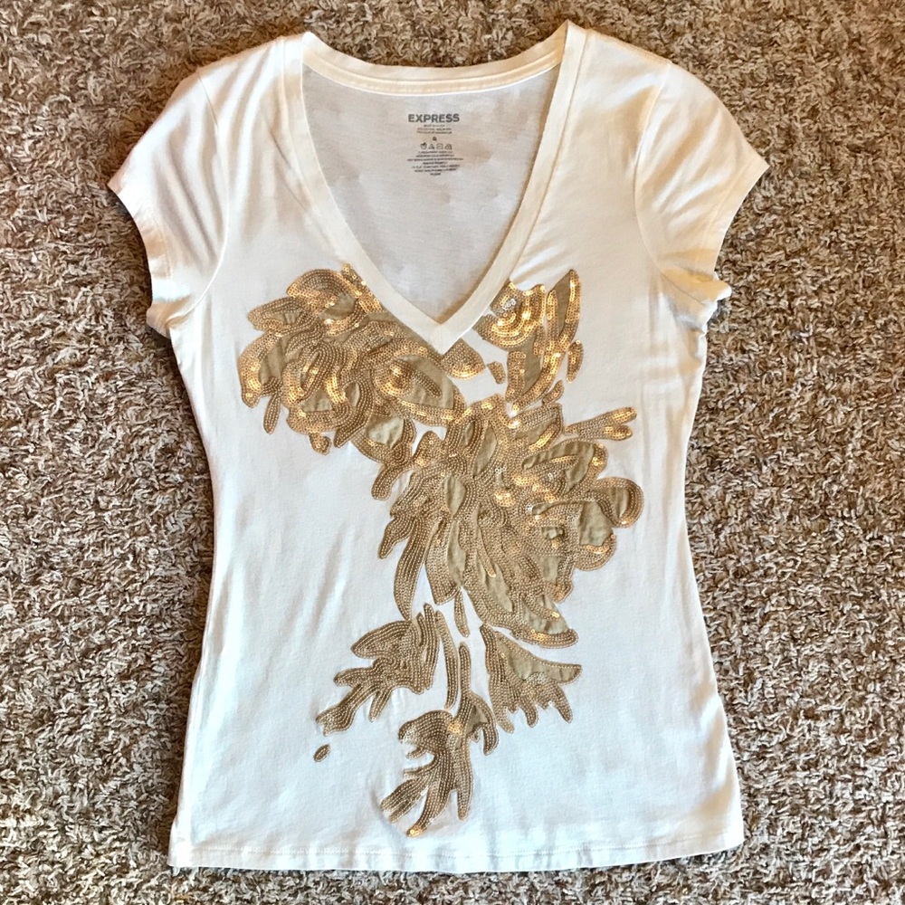 NWOT Express V-neck Top; XS