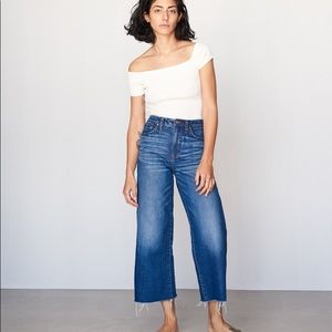 Madewell wide-leg crop jeans in frida wash