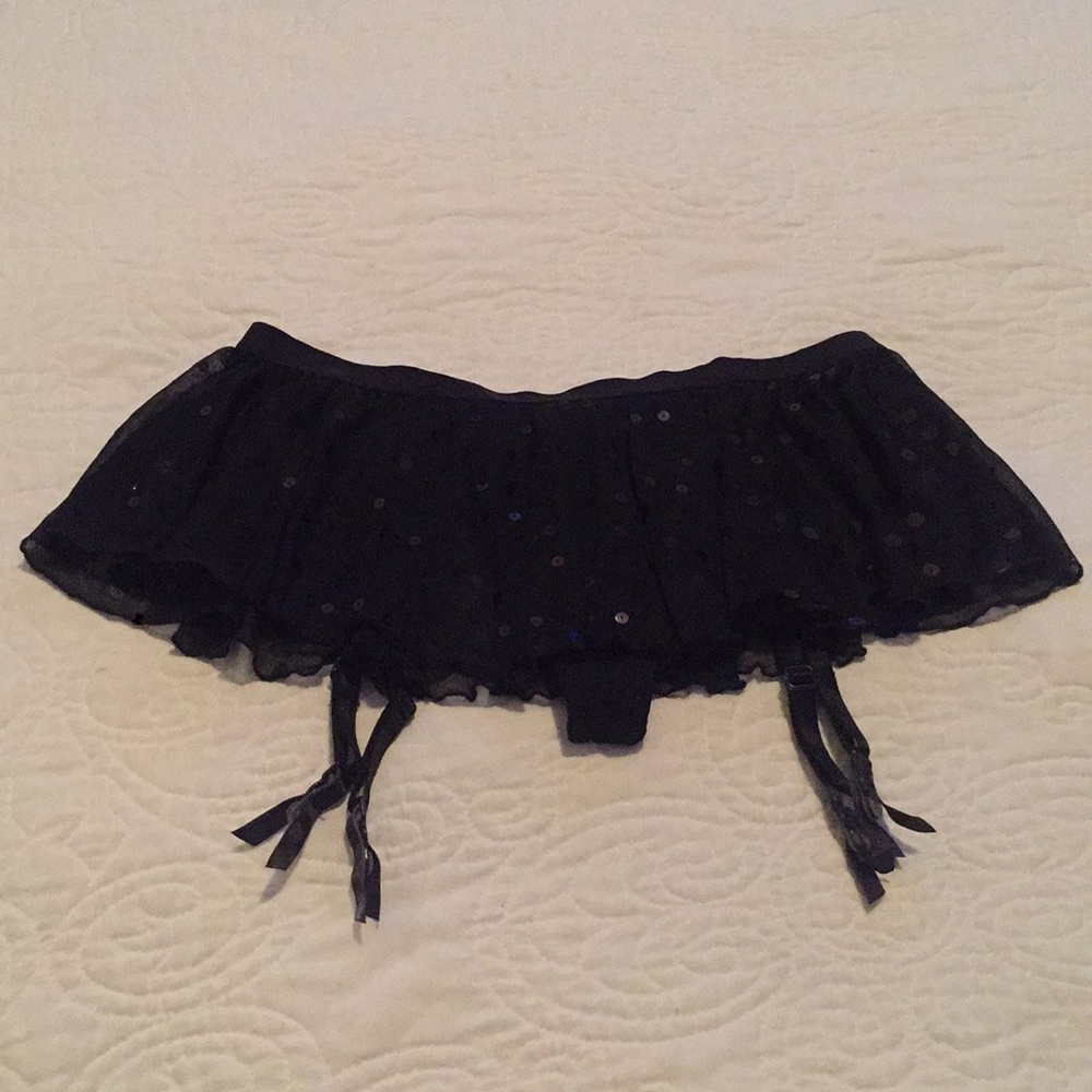 Sexy Black Skirted Thong with Sequins ✨Brand New✨