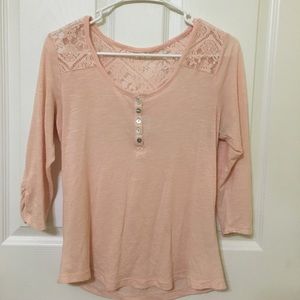 Light pink fall lace back basic fall sweater