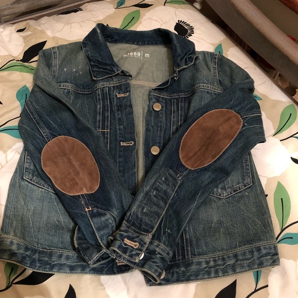 jean jacket with elbow patches