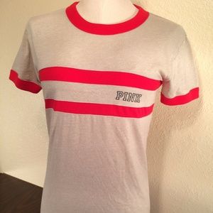Victoria's Secret PINK Light Brown Ringer T-Shirt