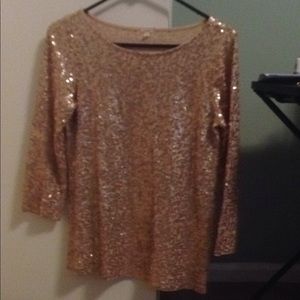 Gold Sequin J. Crew Shirt