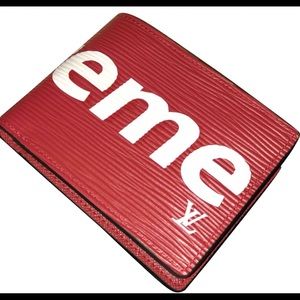 Louis Vuitton X Supreme Slender Wallet Epi Red