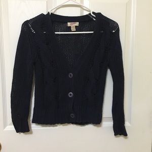 Warm woolen navy blue cardigan