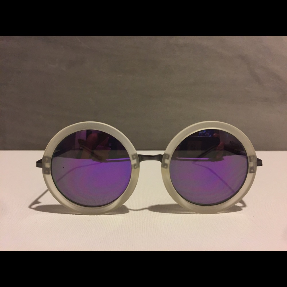 Dianestie Halo Mirrored Len Round Sunglasses