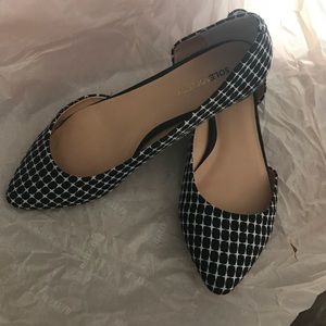 Sole society flats with a black and white pattern