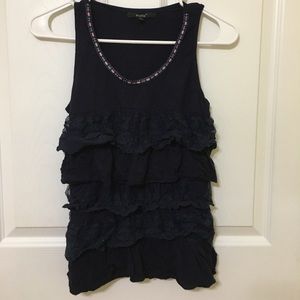 Navy blue flowy sleeveless top
