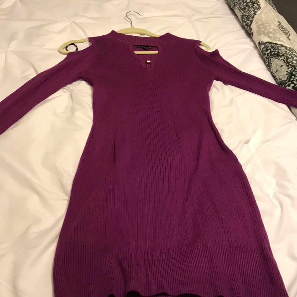 Purple sweater dress
