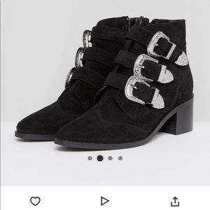 ASOS Suede Black Ankle Boots