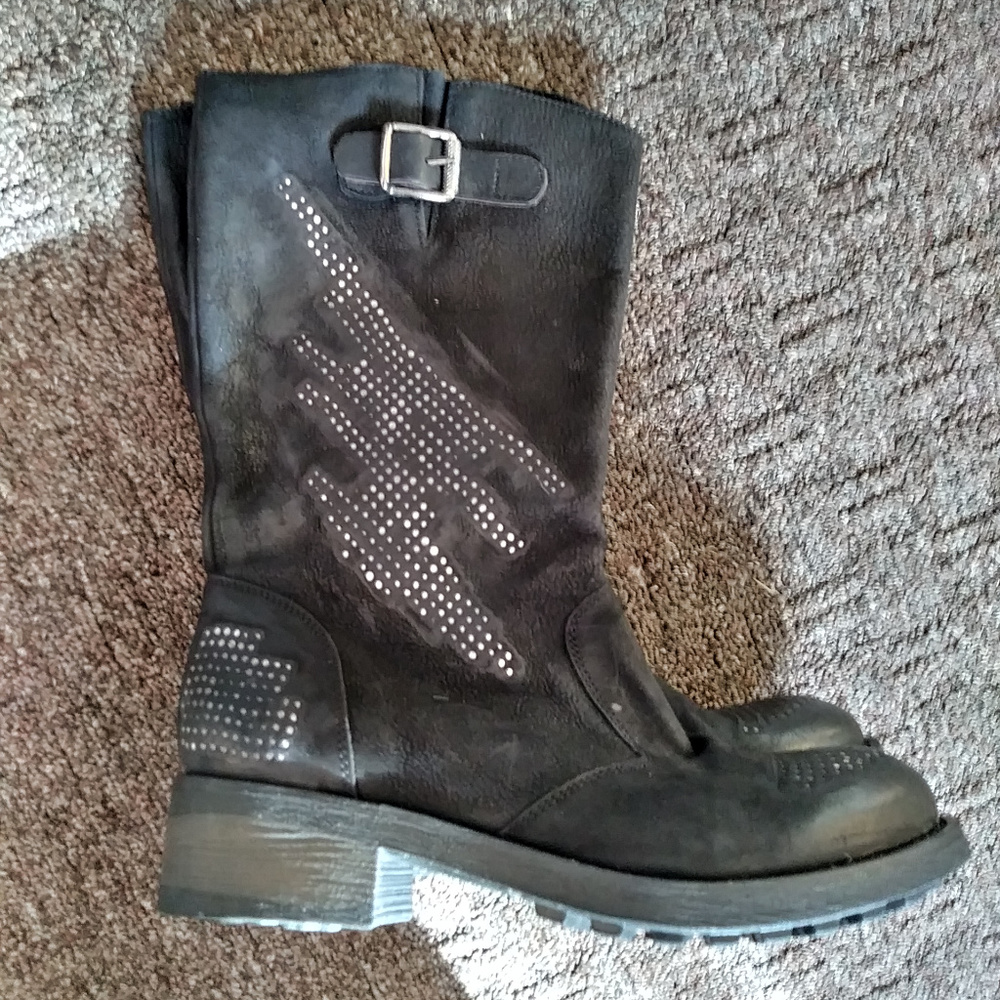 Soft Brazilian Leather boots with nail stud detail