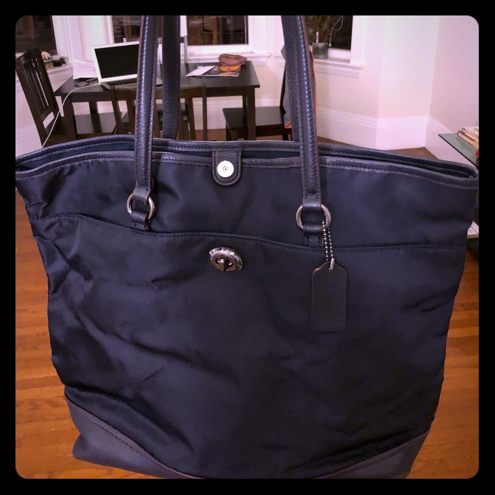 NWT Coach nylon black tote.
