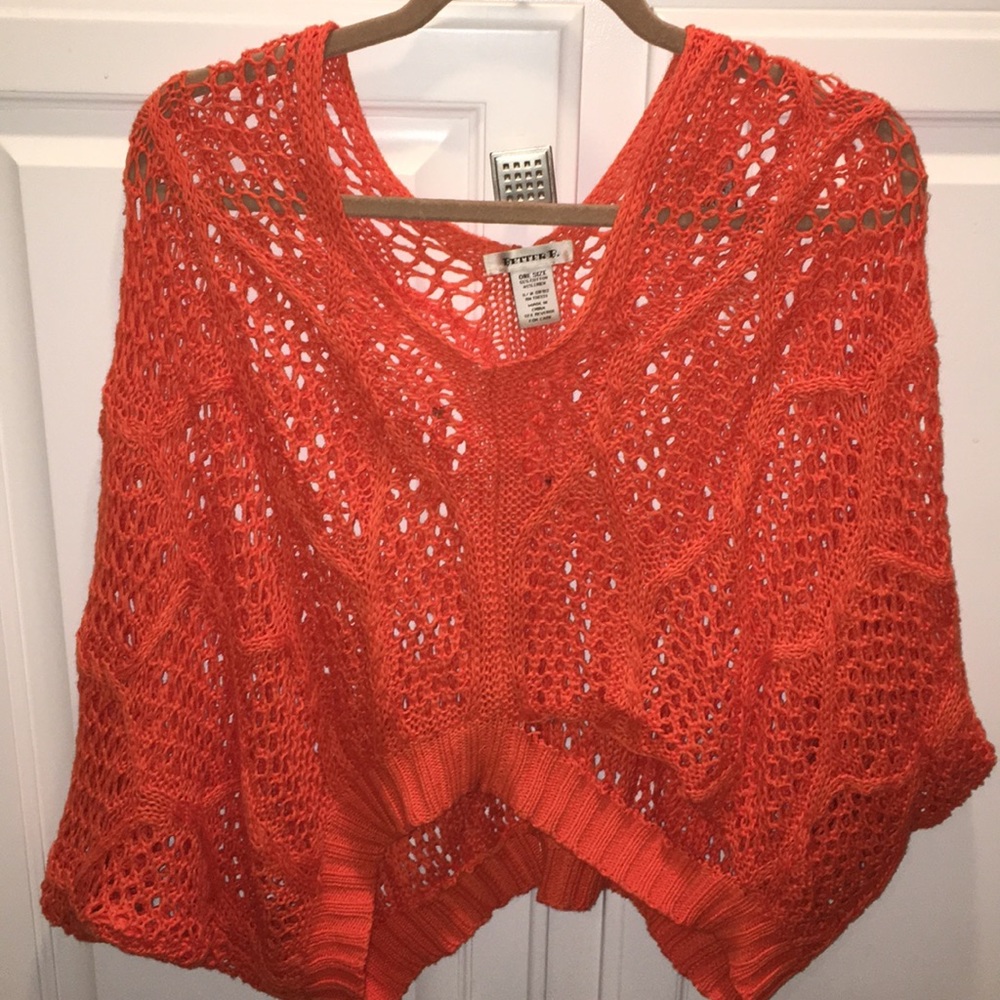 Orange see thru sweater!