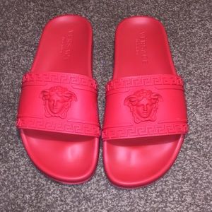 🔥🔥 VERSACE PALAZZO MEDUSA POOL SLIDES RED