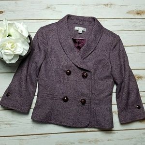 Caslon Burgundy Coat Blazer Button Small Size 2