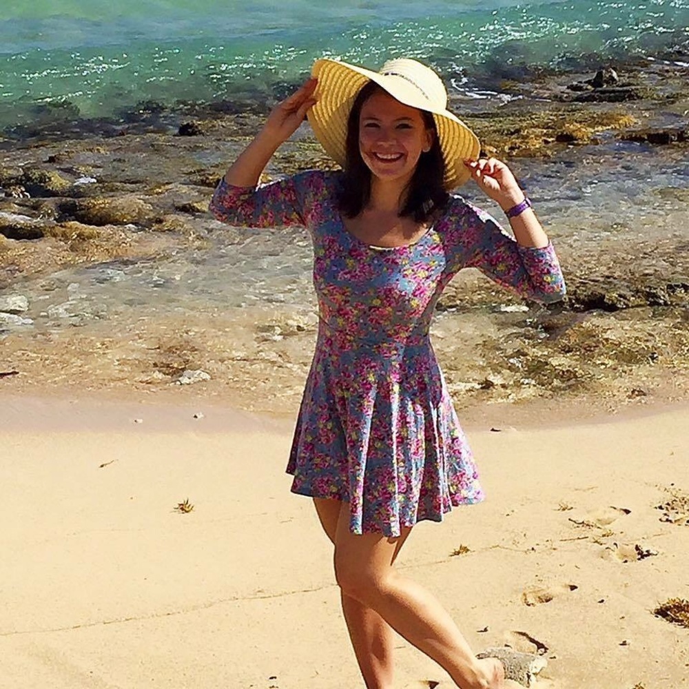 Blue floral skater sundress