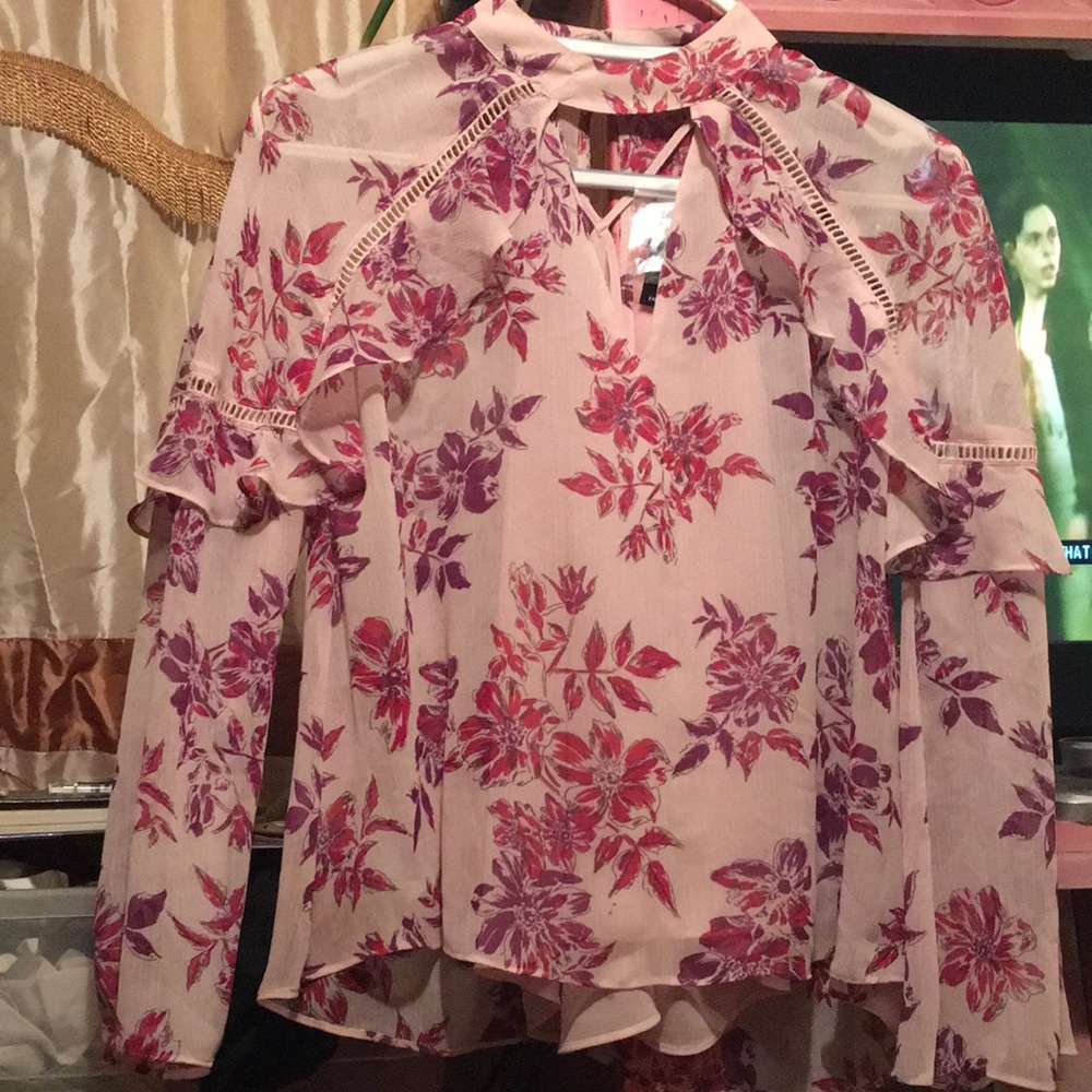 Pink and fushia sheer blouse