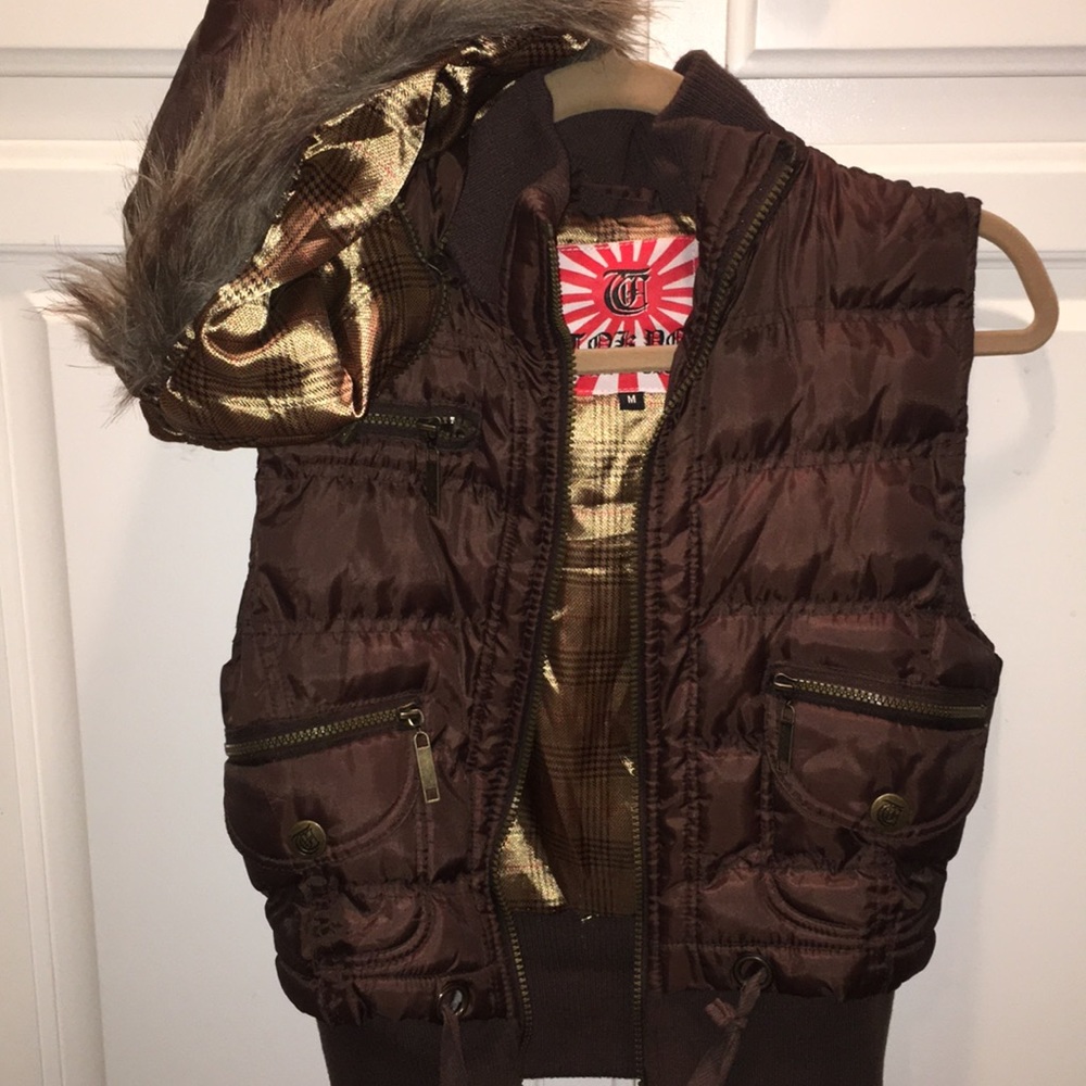 Brown vest jacket