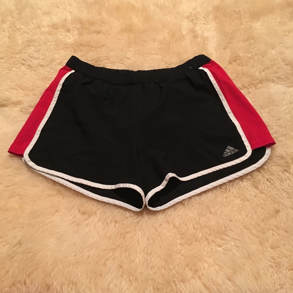 Adidas black and red shorts