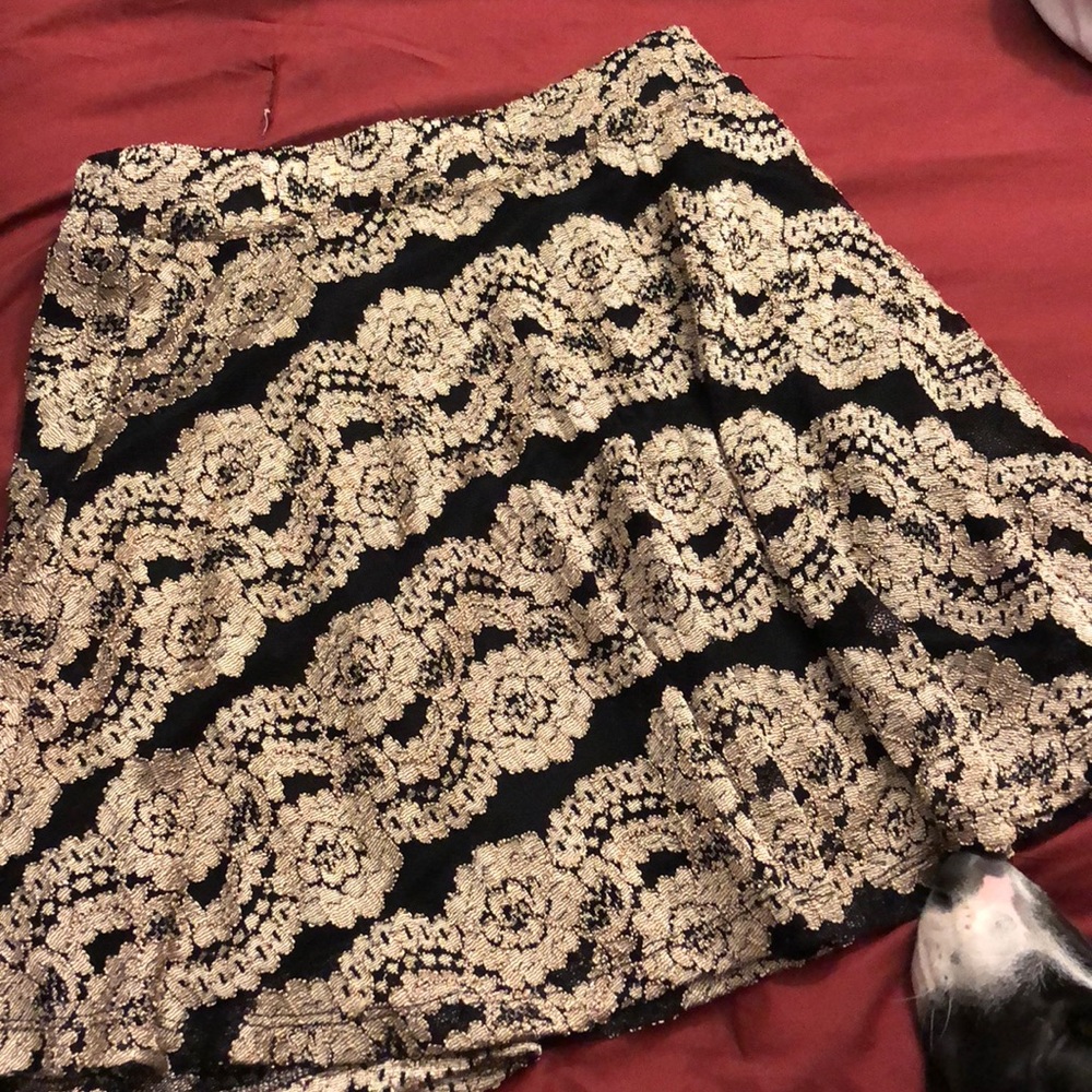 Gold/Black Mini Skirt