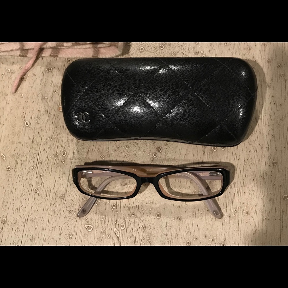 Chanel Black Rimmed Purple Lined Eyeglass Frames