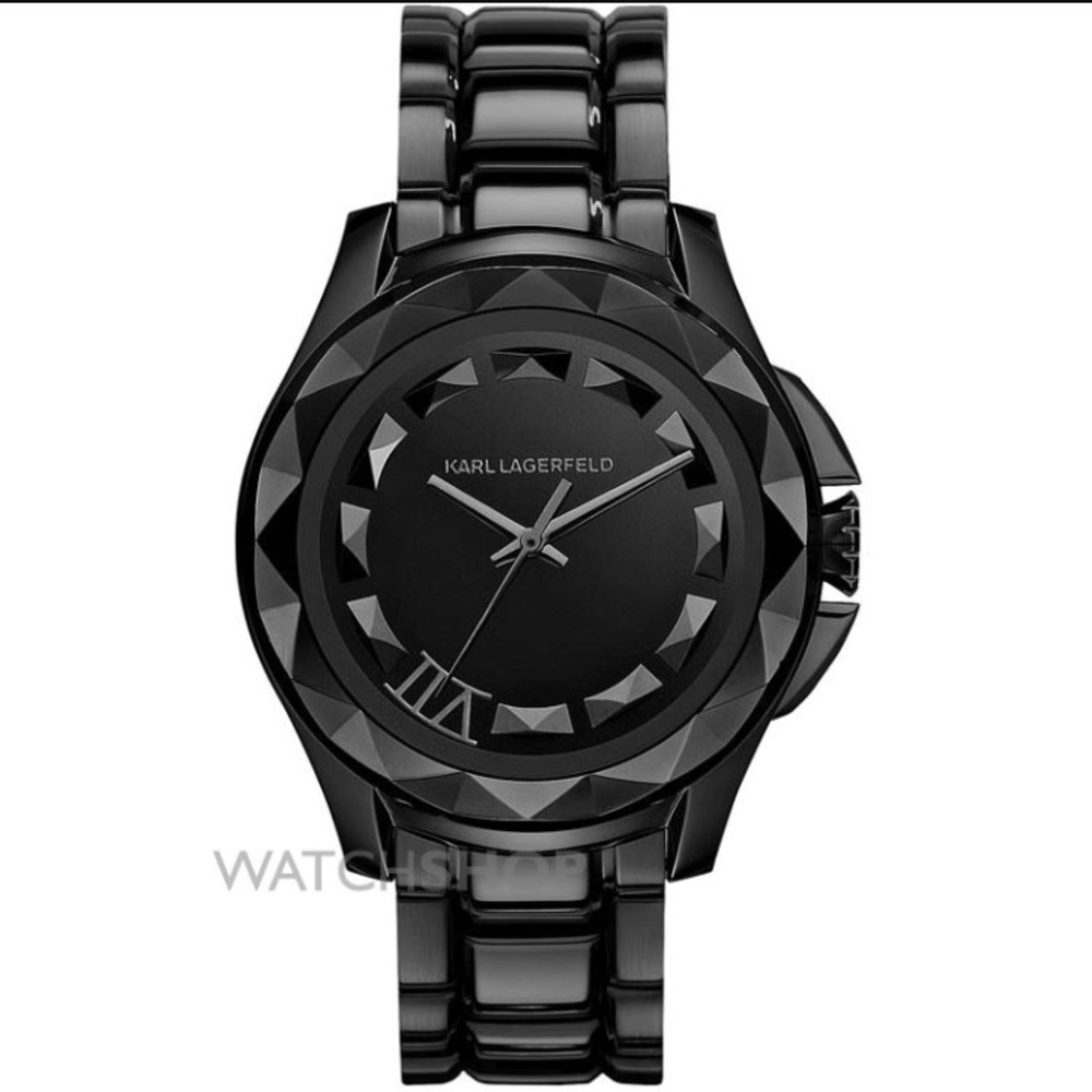 NWT Karl Lagerfeld Karl 7 Black Steel Watch