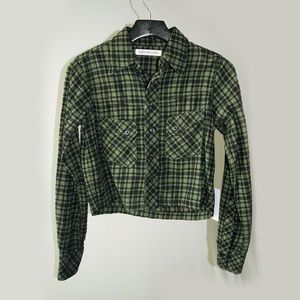 Cozy cropped plaid shirt