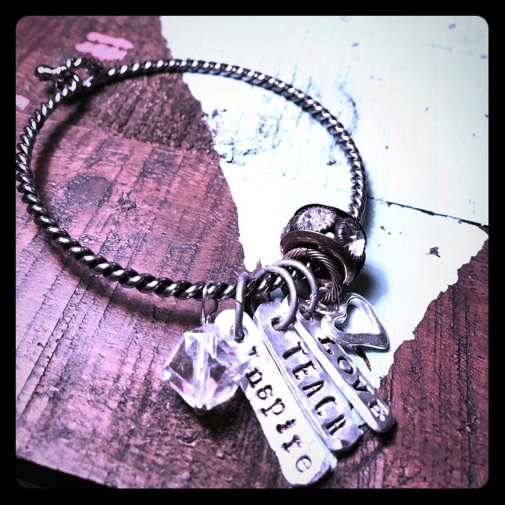 Handstamped Teacher Bracelet