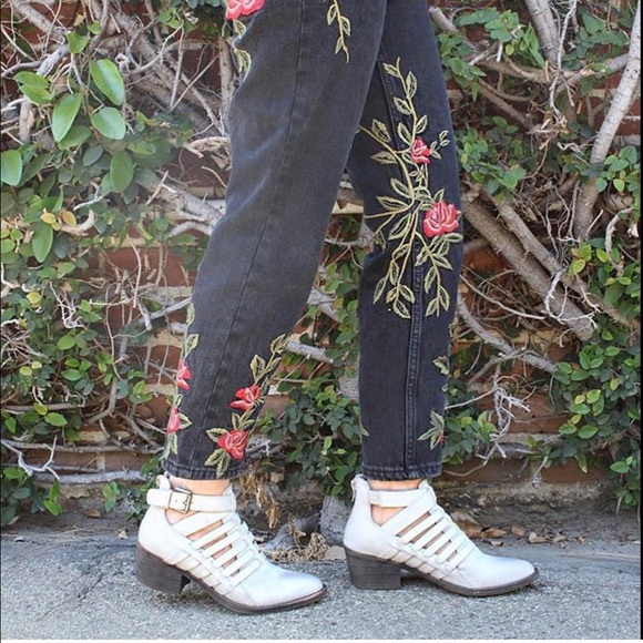 Stone Grey Cut Our Distressed Buckle Ankle Booties - Picture 3 of 8