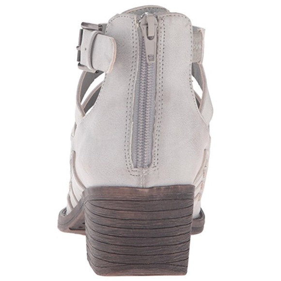 Stone Grey Cut Our Distressed Buckle Ankle Booties - Picture 4 of 8