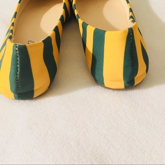 Lilly Bee Silk Tie Striped Ballet Flats - Picture 4 of 8
