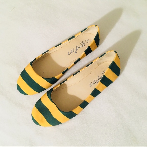 Lilly Bee Silk Tie Striped Ballet Flats - Picture 5 of 8