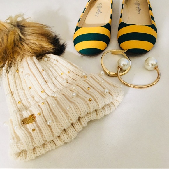 Lilly Bee Silk Tie Striped Ballet Flats - Picture 6 of 8