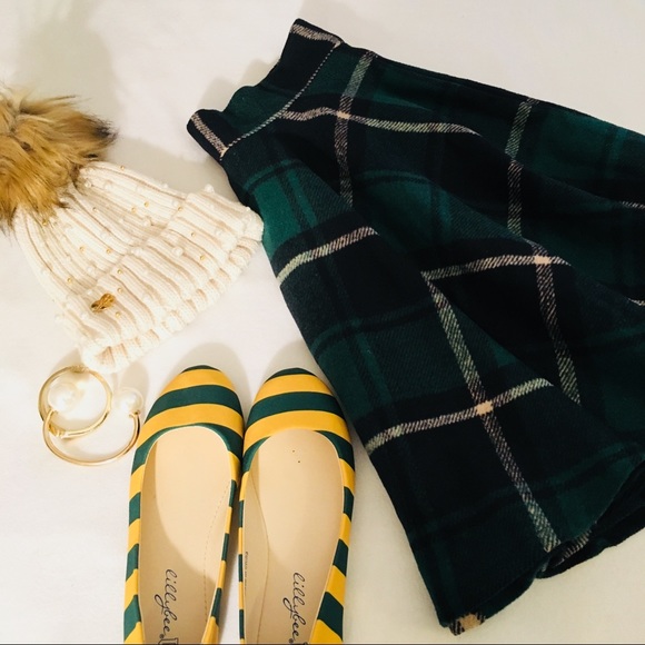 Lilly Bee Silk Tie Striped Ballet Flats - Picture 7 of 8