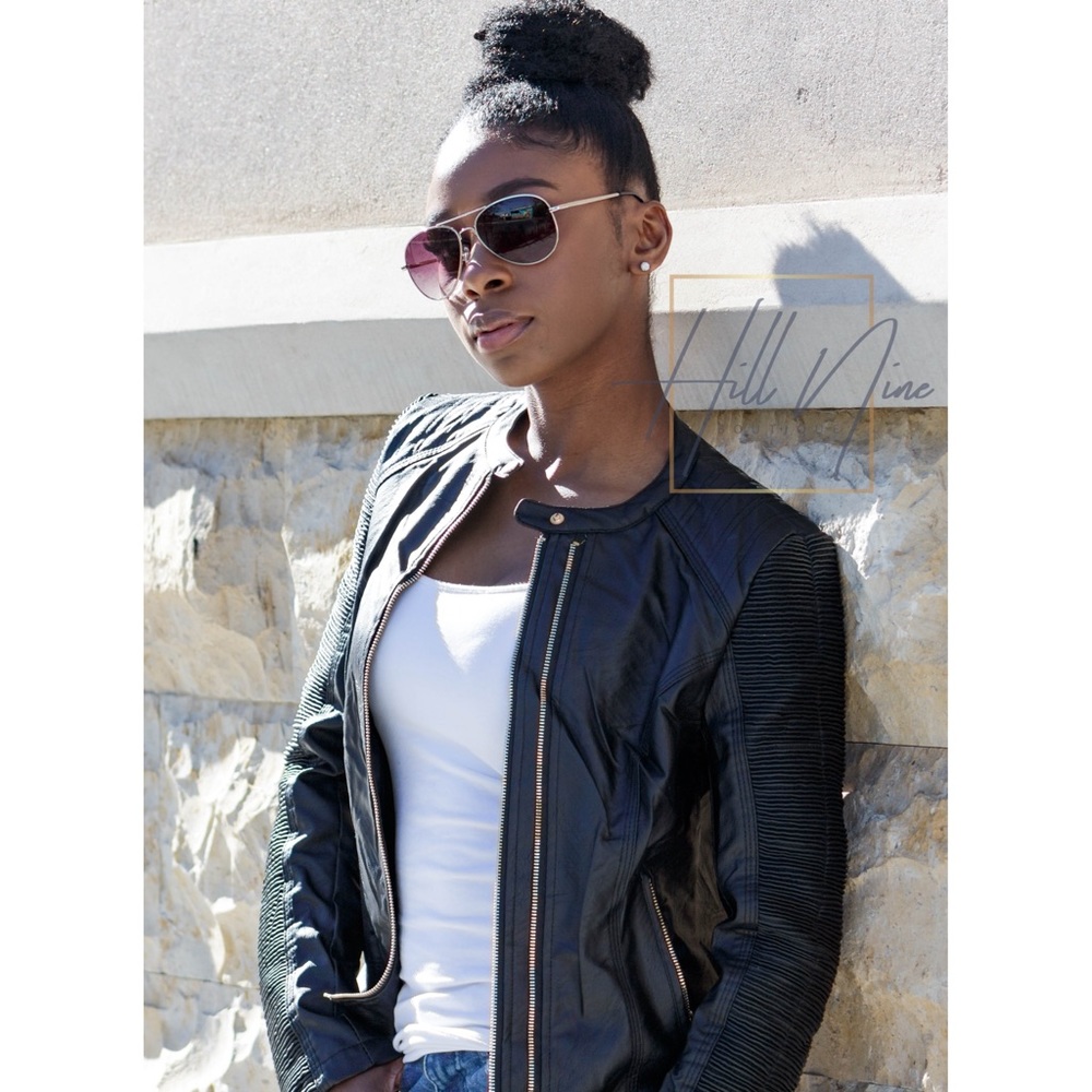 Black Detailed Leather Jacket