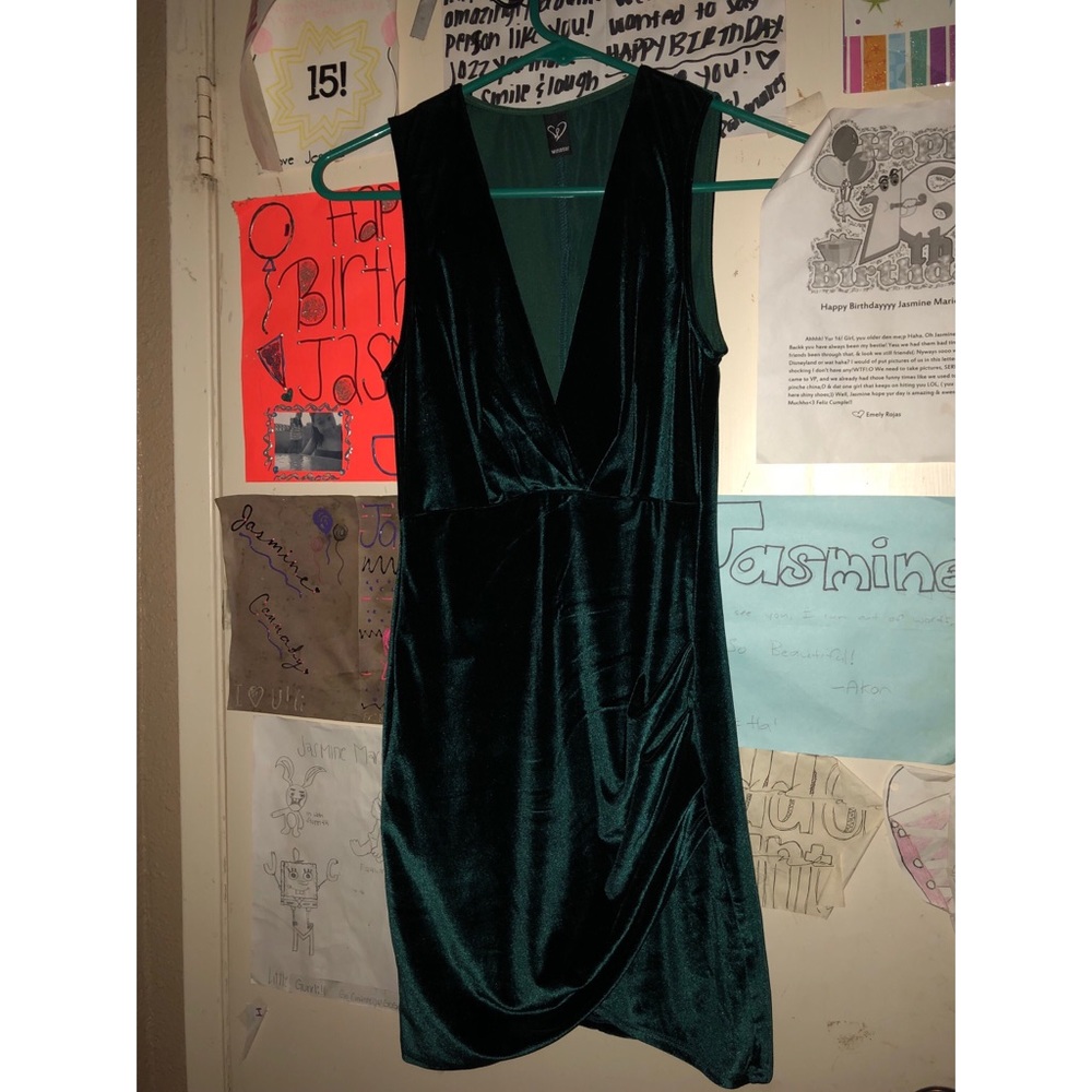 Hunter Green Velvet Dress