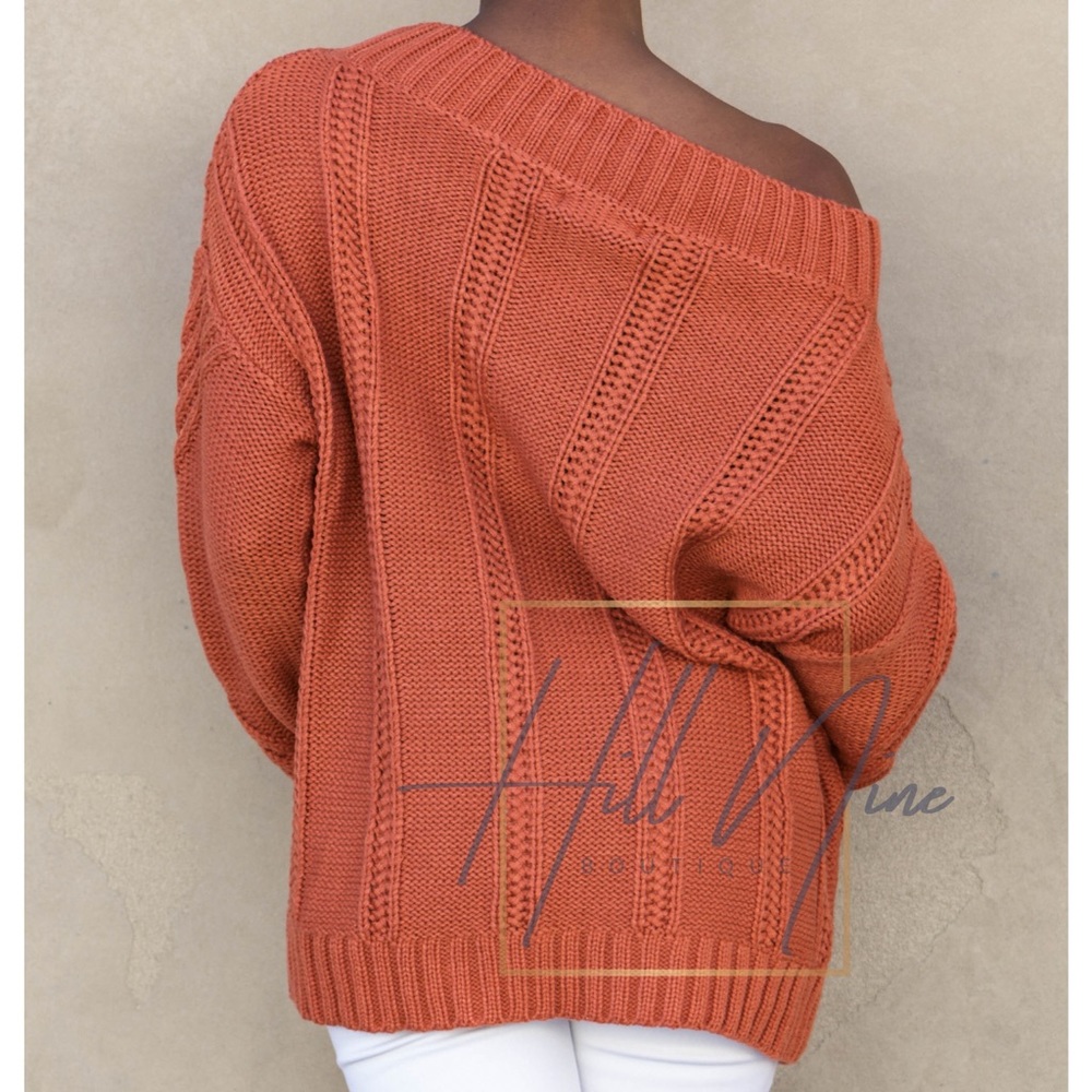 Eggplant Oversized Knitted Sweater - Picture 2 of 5
