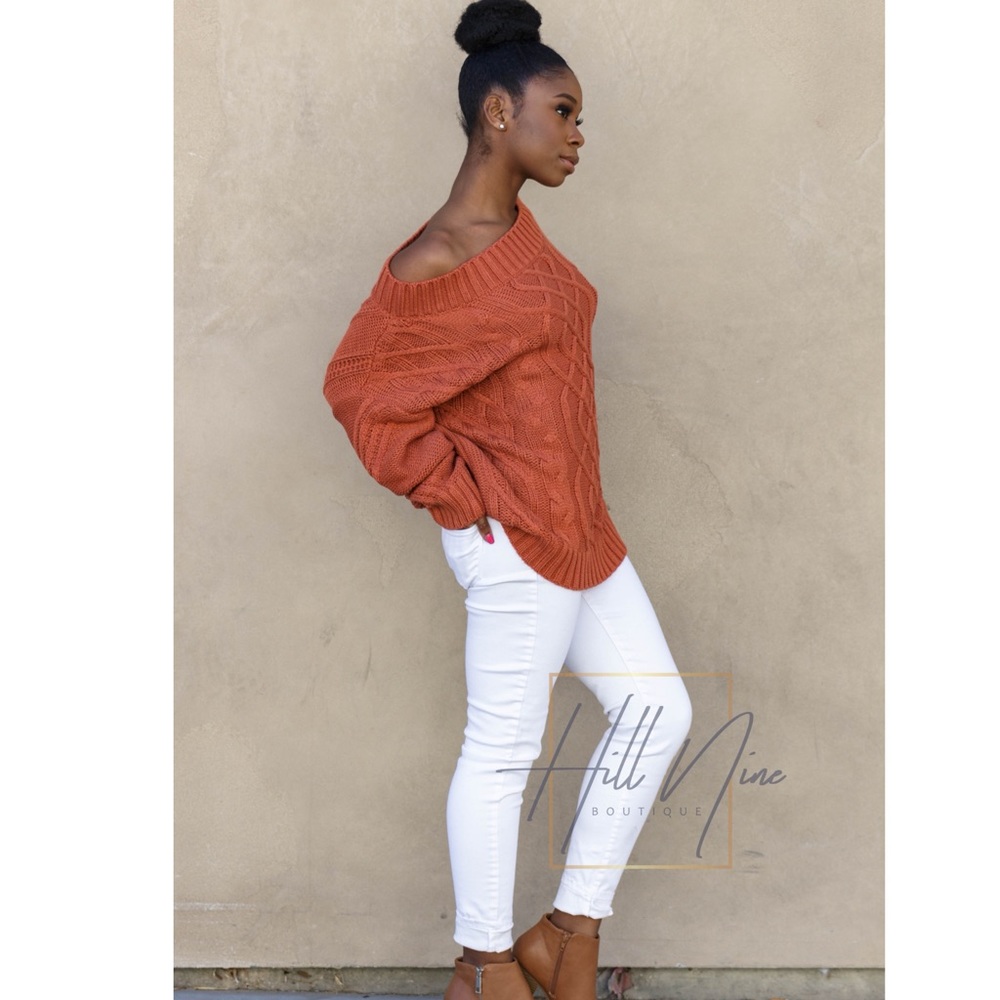 Eggplant Oversized Knitted Sweater - Picture 5 of 5